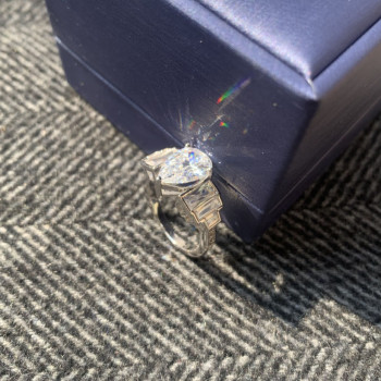 3ct Pear Cut White Sapphire Engagement Ring