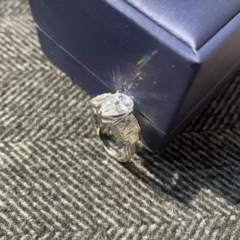 3ct Pear Cut White Sapphire Engagement Ring