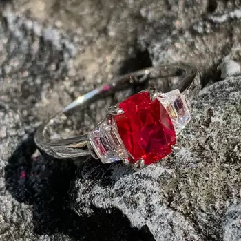 1.5ct Cushion Cut Ruby Dainty Engagement Ring