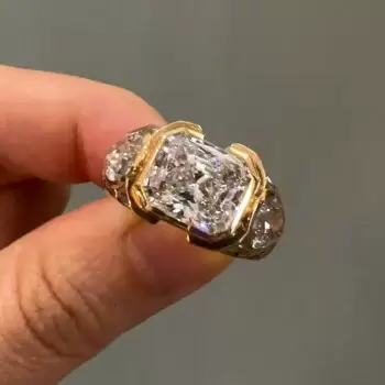 3.5ct Horizental Bezel Radiant Cut Cocktail Ring