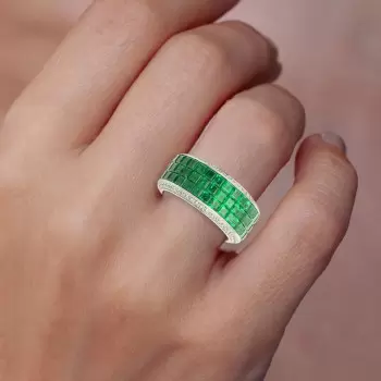 8.5ctw Princess Cut Three Row Wedding Band