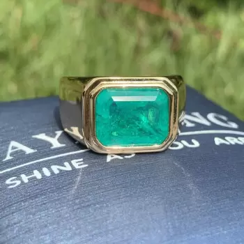 5.2ct Emerald Cut Emerald Engagement Ring