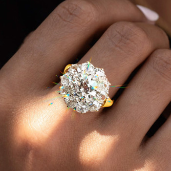 6.8ct Round Cut White Sapphire Halo Engagement Ring