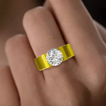 2.5ct Tension Set Round Cut White Sapphire Engagement Ring