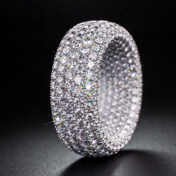 Inside and Out Paved Wide Wedding Band