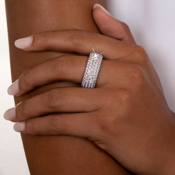 Inside and Out Paved Wide Wedding Band