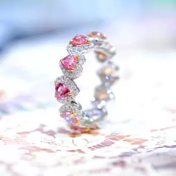 8ctw Pink and Champagne Sapphire Eternity Ring