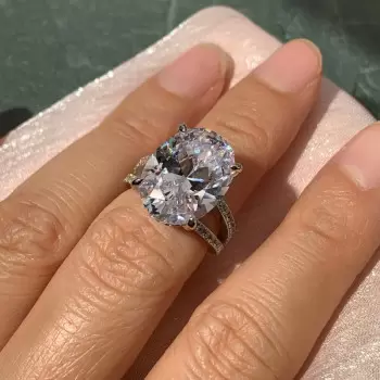 9ct Oval Cut White Sapphire Classic Engagement Ring