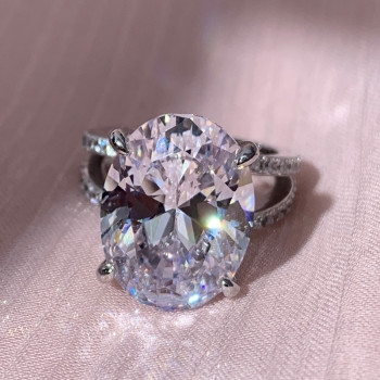 9ct Oval Cut White Sapphire Classic Engagement Ring