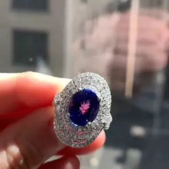 2.5ct Oval Cut Tanzanite Blue Sapphire Vintage Cocktail Ring