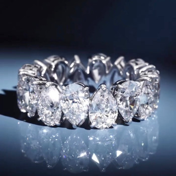 12ctw Pear Cut White Sapphire Eternity Ring