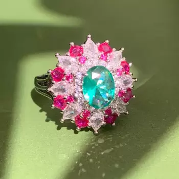 2ct Paraiba Tourmaline Vintage Halo Cocktail Ring