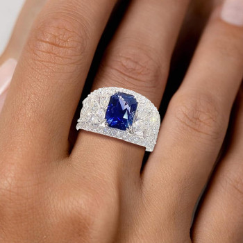 5ct Radiant Cut Sapphire Vintage Engagement Ring