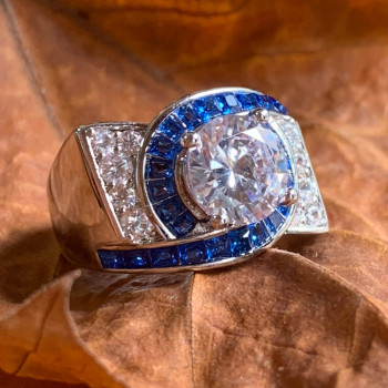 2ct Round Cut Art-Deco Engagement Ring