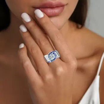 2ct Round Cut Art-Deco Engagement Ring