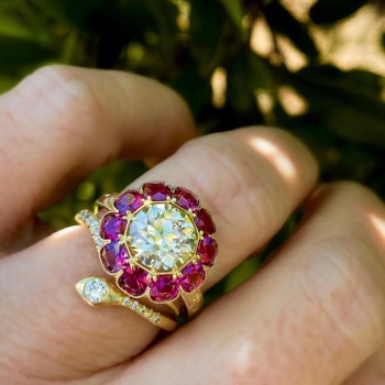 2ct Round Cut White Sapphire Vintage Engagement Ring