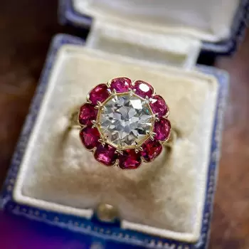 2ct Round Cut White Sapphire Vintage Engagement Ring