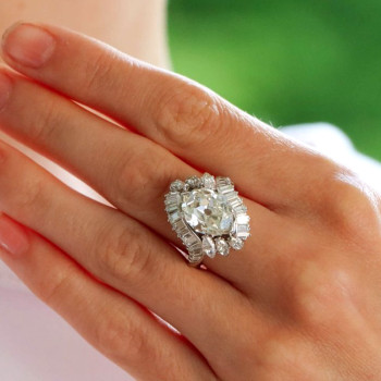 3.5ct Marquise Cut Vintage Bypass Engagement Ring