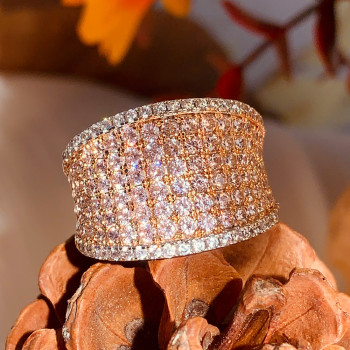 Pink Sapphire Paved Bold Cocktail Ring