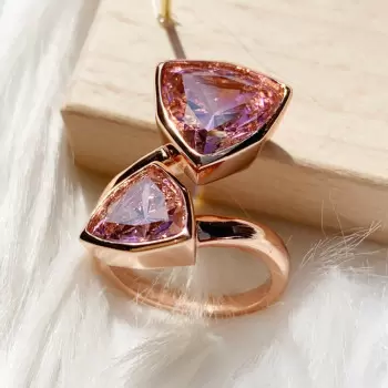 11ctw Two Stone Pink Sapphire Cocktail Ring