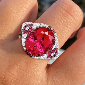 6ct Oval Cut Ruby Vintage Cocktail Ring