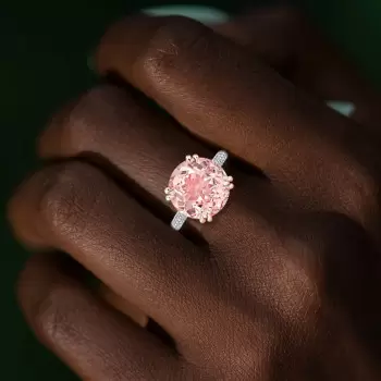 6.8ct Round Cut Morganite Pink Sapphire Engagement Ring