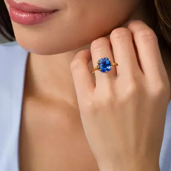3.5ct Vintage Tanzanite Blue Sapphire Engagement Ring