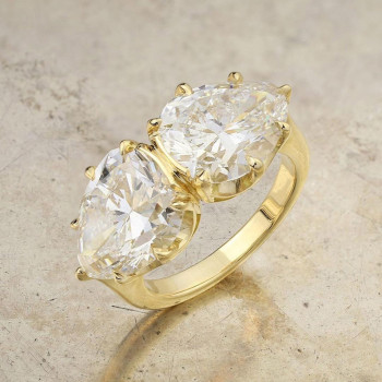 10.8ct Pear Cut White Sapphire Two-Stone Engagement Ring