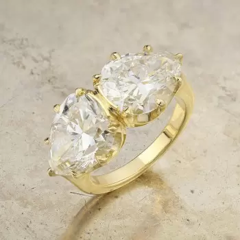 10.8ct Pear Cut White Sapphire Two-Stone Engagement Ring
