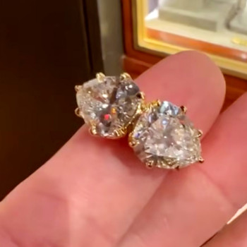 10.8ct Pear Cut White Sapphire Two-Stone Engagement Ring