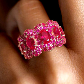 12ctw Ruby and Fuchsia Sapphire Cocktail Ring