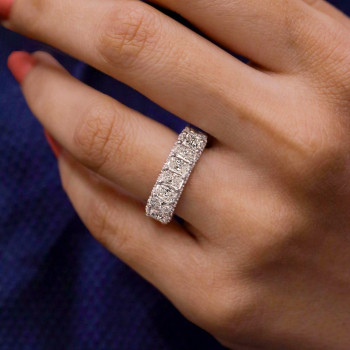 9ctw Radiant Cut White Sapphire Eternity Ring