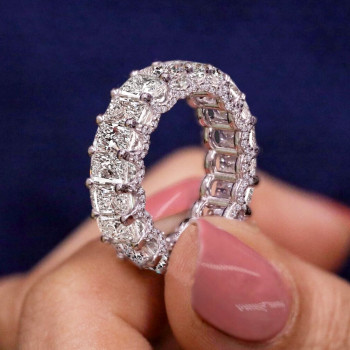 9ctw Radiant Cut White Sapphire Eternity Ring
