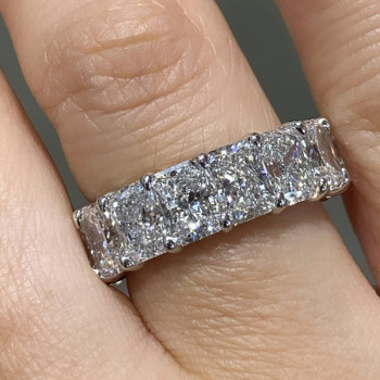 9ctw Radiant Cut White Sapphire Eternity Ring