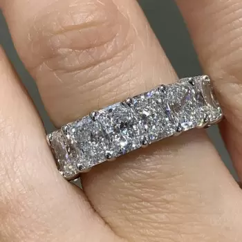 9ctw Radiant Cut White Sapphire Eternity Ring