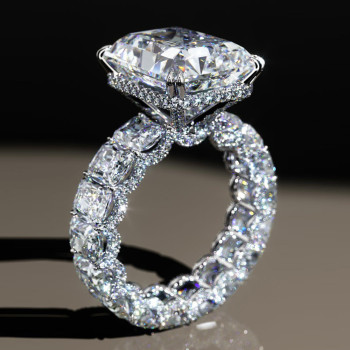 8.4ct Radiant Cut White Sapphire Eternity Engagement Ring