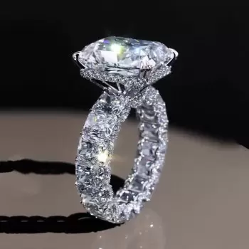 8.4ct Radiant Cut White Sapphire Eternity Engagement Ring
