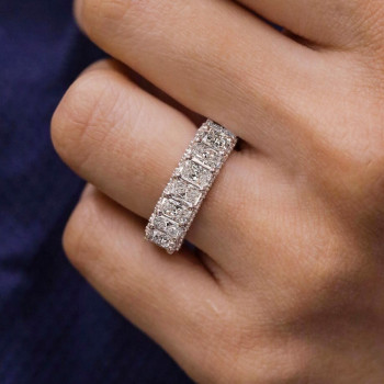 6ctw Radiant Cut Paved Classic Eternity Ring