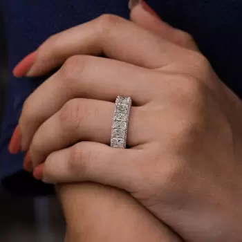 6ctw Radiant Cut Paved Classic Eternity Ring