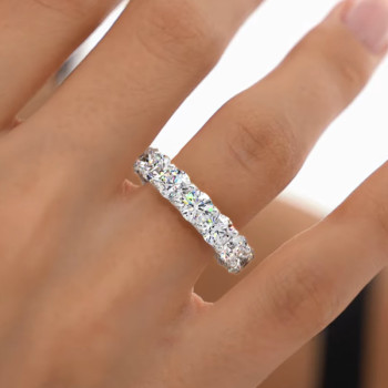 6ctw Round Cut Classic Paved Eternity Ring