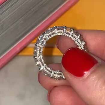 6ctw Round/Emerald Cut Classic Paved Eternity Ring