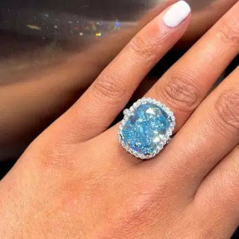 8ct Cushion Cut Blue Sapphire Halo Paved Cocktail Ring