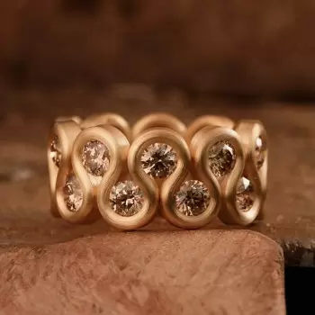 10ctw Morganite Pink Sapphire Infinity Eternity Ring