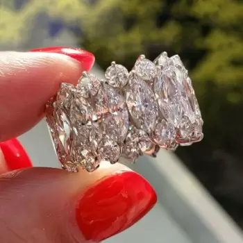13ctw Marquise Cut White Sapphire Bold Eternity Ring