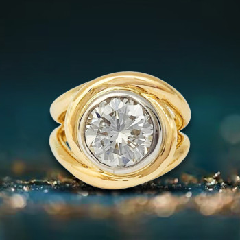 3.8ct Round Cut White Sapphire Split Shank Engagement Ring