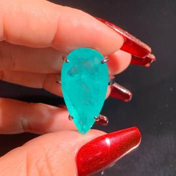 14ct Pear Cut Green Blue Paraiba Tourmaline Cocktail Ring