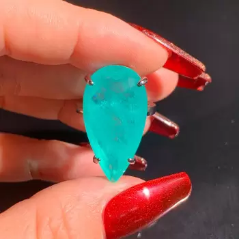 14ct Pear Cut Green Blue Paraiba Tourmaline Cocktail Ring