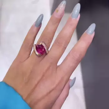 5ct Fuchsia and Amethyst Sapphire Bypass Cocktail Ring