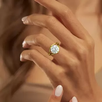 3.8ct Round Cut Split Shank Modern Engagement Ring