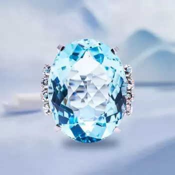 15ct Oval Cut Aquamarine Classic Cocktail Ring